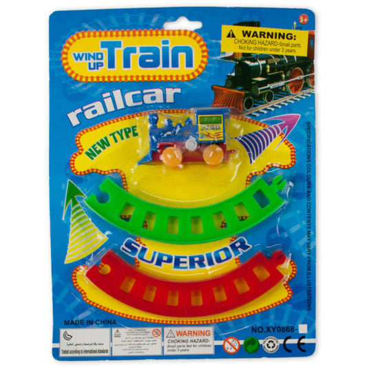 Wind-Up Toy Train with Track Set