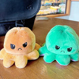 Mini Octopus Face Changing Flippy Soft Plush Keychains - Assorted