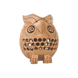 Handcrafted Wooden Owl Statue