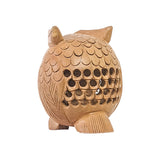 Handcrafted Wooden Owl Statue