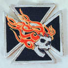 Wholesale SIDE SKULL FLAMES 3 INCH PATCH (Sold by the piece or dozen ) * CLOSEOUT AS LOW AS 75 CENTS EA