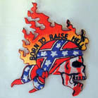 Wholesale BORN TO RAISE HELL 4 INCH PATCH ( Sold by the piece or dozen ) *- CLOSEOUT AS LOW AS 75 CENTS EA