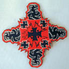 Wholesale RED BLACK CROSS 4 INCH PATCH (Sold by the piece or dozen ) -* CLOSEOUT AS LOW AS .50 CENTS EA