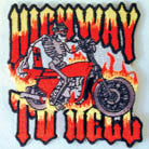 Wholesale HIGHWAY TO HELL 4 inch PATCH (Sold by the piece or dozen ) -* CLOSEOUT AS LOW AS .75 CENTS EA