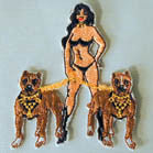 Wholesale GIRL WITH DOGS 4 INCH PATCH (Sold by the piece or dozen ) -* CLOSEOUT AS LOW AS .75 CENTS EA
