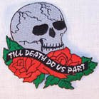 Wholesale TILL DEATH DO WE PART 4 INCH PATCH ( Sold by the piece or dozen ) *- CLOSEOUT AS LOW AS 75 CENTS EA