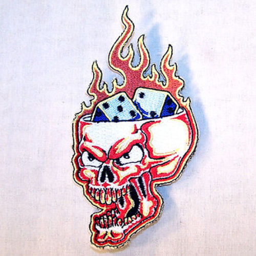 Buy OPEN HEAD SKULL DICE 4 INCH PATCH -* CLOSEOUT AS LOW AS 75 CENTS EABulk Price