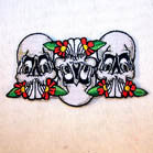 Buy TRIPLE SKULL ROSES 4 IN PATCH CLOSEOUT AS LOW AS .75 CENTS EABulk Price