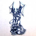 Wholesale GARGOYLE ON SKULL 4 INCH PATCH (Sold by the piece or dozen )  *-CLOSEOUT NOW .75 CENTS EA