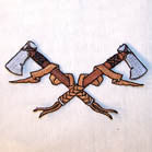 Wholesale CROSSED HATCHES 3 INCH PATCH (Sold by the piece)  CLOSEOUT NOW AS LOW AS .75 CENTS EA