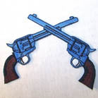 Wholesale DOUBLE PISTOLS 4 INCH PATCH (Sold by the piece OR dozen)  CLOSEOUT NOW AS LOW AS .75 CENTS EA