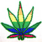 Wholesale RAINBOW POT LEAF 3 INCH PATCH (Sold by the piece or dozen ) -* CLOSEOUT AS LOW AS 75 CENTS EA