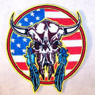 Buy AMERICAN COW SKULL 3 INCH PATCH CLOSEOUT AS LOW AS 75 CENTS EABulk Price