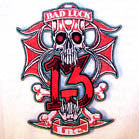 Wholesale BAD LUCK 13 INC EMBROIDERED 4 INCH PATCH (Sold by the piece OR dozen ) CLOSEOUT AS LOW AS 75 CENTS EA