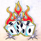 Buy SPARKLING FLAME DICE 4 INCH PATCH ( Sold by the piece or dozen *- CLOSEOUT AS LOW AS 75 CENTS EABulk Price