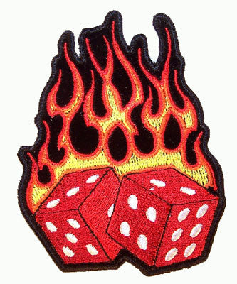 Wholesale FLAMING DICE DELUXE PATCH (Sold by the piece)