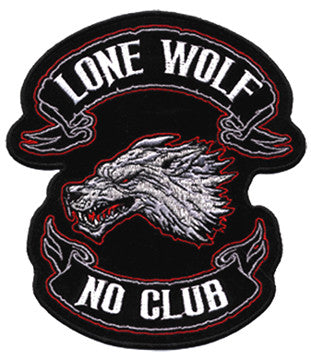 Buy JUMBO LONE WOLF NO CLUB PATCH (10 X 11)Bulk Price