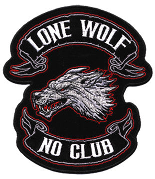 Wholesale LONE WOLF NO CLUB PATCH (Sold by the piece)