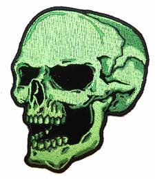 Wholesale GREEN SKULL LEFT PATCH (Sold by the piece)