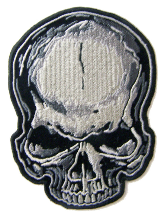 Wholesale GREY SKULL EMBROIDERED PATCH 4 INCH (Sold by the piece)