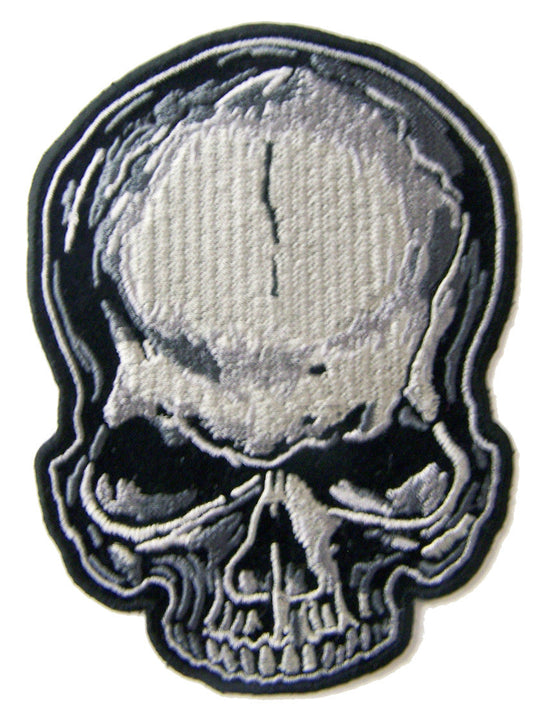Buy GREY SKULL EMBROIDERED PATCH 4 INCHBulk Price