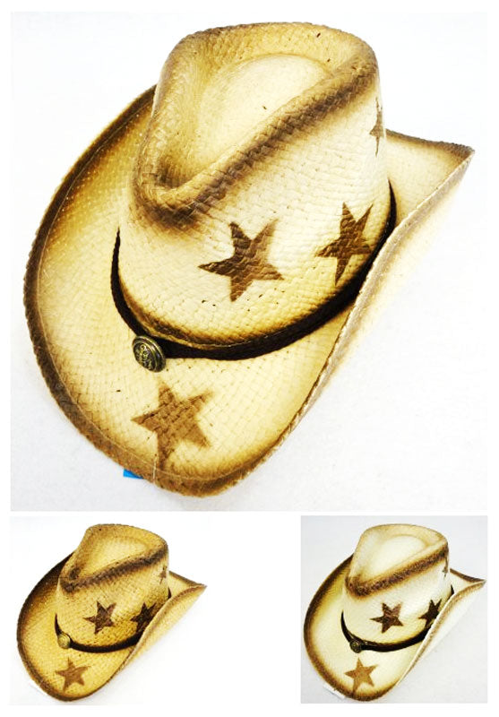 Paper Straw Cowboy Hats-Stars
