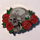Wholesale SKULL ROSES HAT / JACKET PIN (Sold by the dozen)