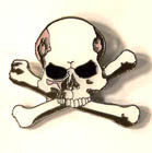 Wholesale SKULL X BONE BEHIND HAT / JACKET PIN (Sold by the dozen) *- CLOSEOUT NOW 75 CENTS EACH