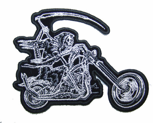 Buy GRIM REAPER MOTORCYCLE RIDER 4 IN EMBROIDERED PATCHBulk Price