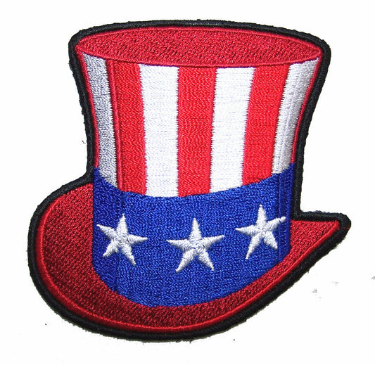 Buy UNCLE SAM AMERICAN FLAG HAT 3 IN EMBROIDERED PATCHBulk Price
