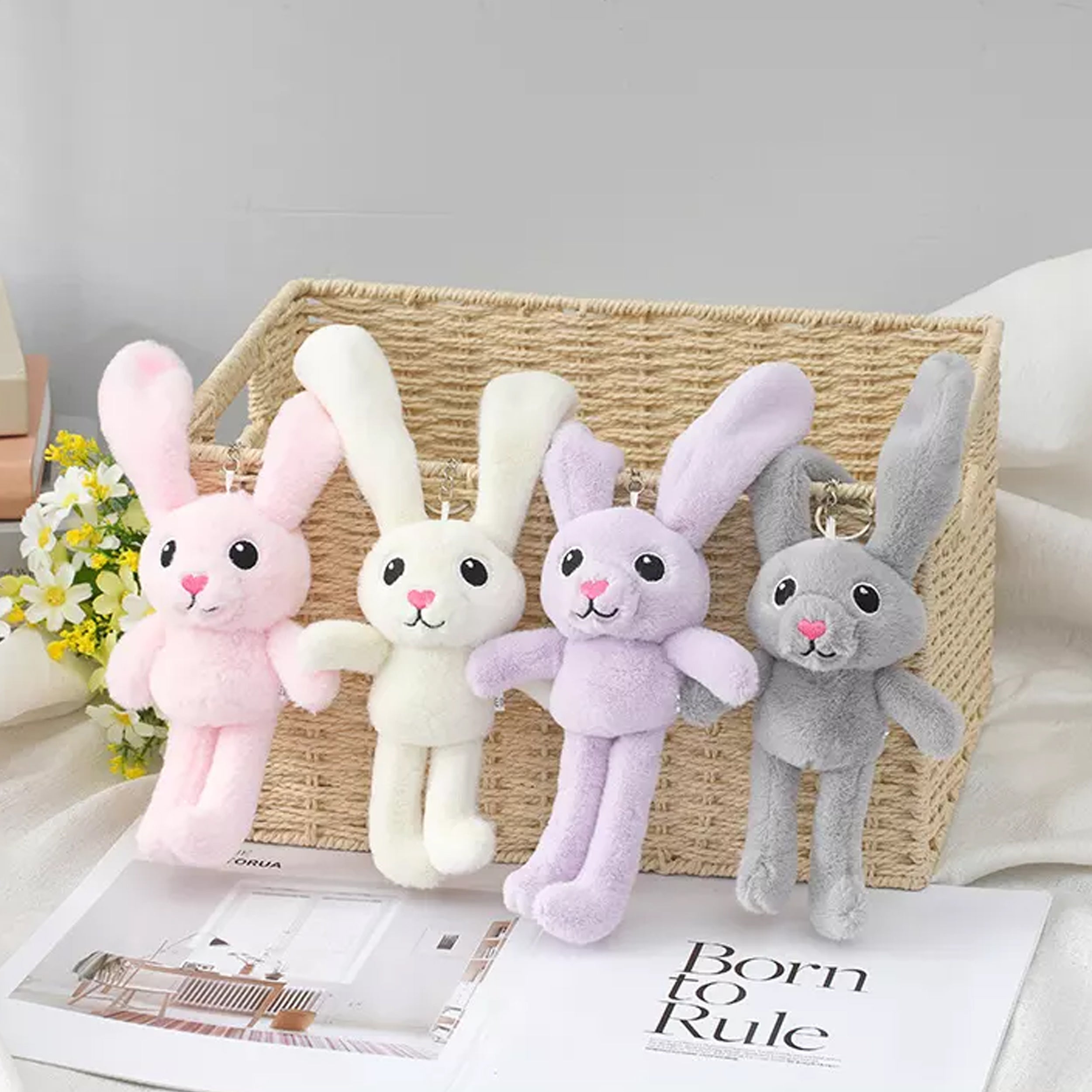 Stretchable Pink Rabbit Plush Stuffed Toy – JSBlueRidge.com Wholesale