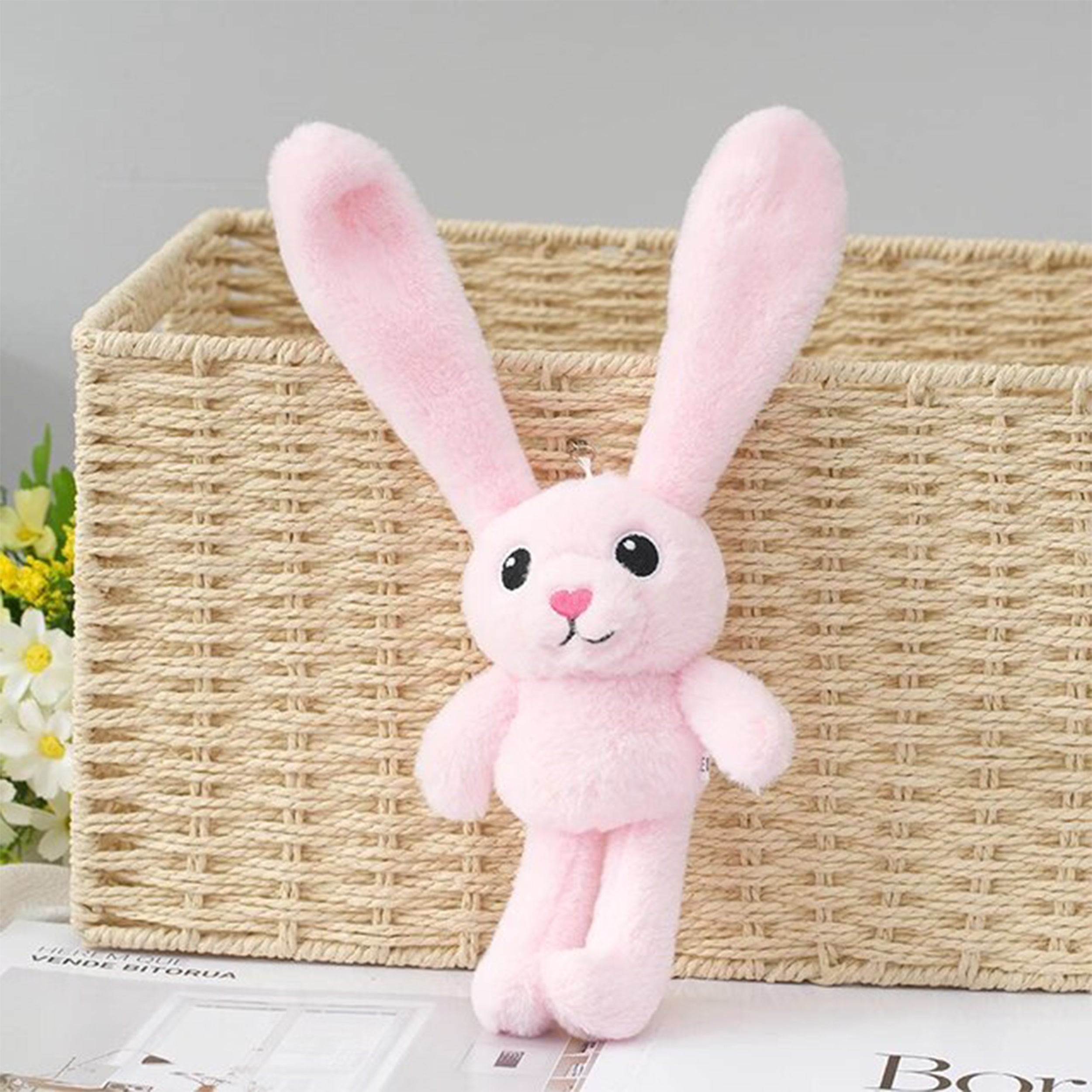 Stretchable Pink Rabbit Plush Stuffed Toy – JSBlueRidge.com Wholesale