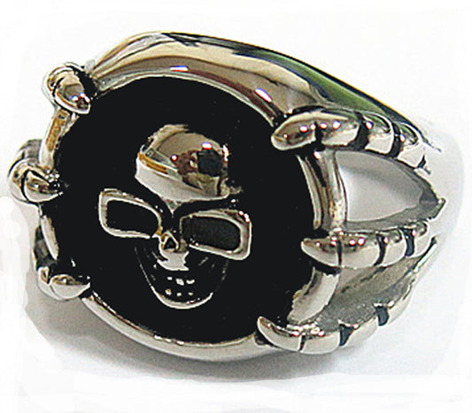 Wholesale SKULL WITH CLAWS STAINLESS STEEL BIKER RING ( sold by the piece )