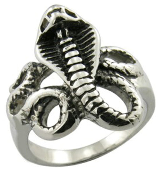 Wholesale COBRA SNAKE  STAINLESS STEEL BIKER RING ( sold by the piece )