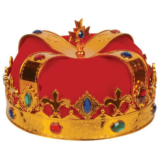 Wholesale DELUXE RED ADULT SIZE JEWELED CROWN ( sold by the piece )