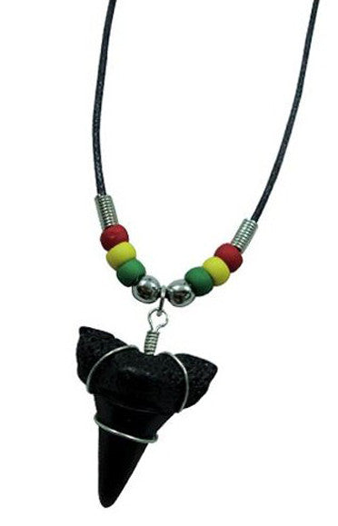 Buy REGGAE BLACK SHARK TOOTH ROPE NECKLACE ( sold by the piece or dozenBulk Price