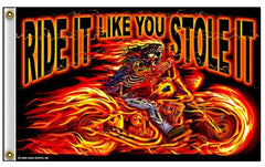 Wholesale RIDE IT LIKE YOU STOLE IT DELUXE 3' X 5' FLAG (Sold by the piece) *- CLOSEOUT NOW $ 5 EA