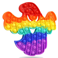 Rainbow  halloween ghost shape pop it fidget toys