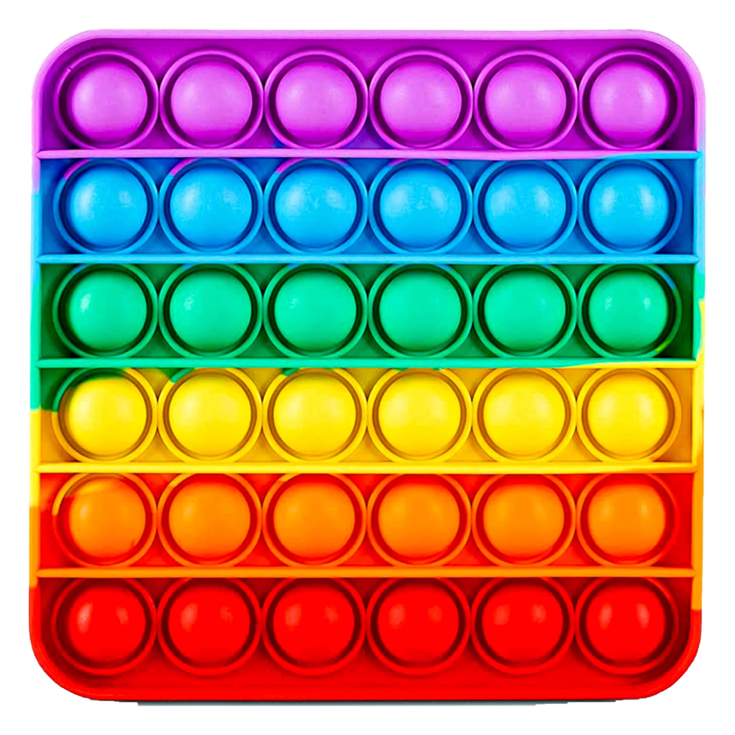Rainbow Push Pop it Bubble Fidget Toys - Square