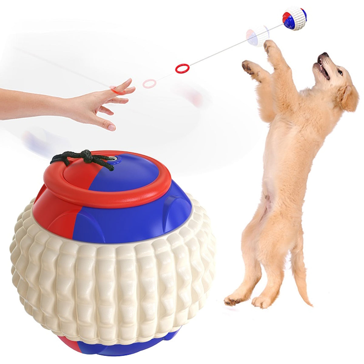 Ring Telescopic Drawstring Ball Dog Chew Toy