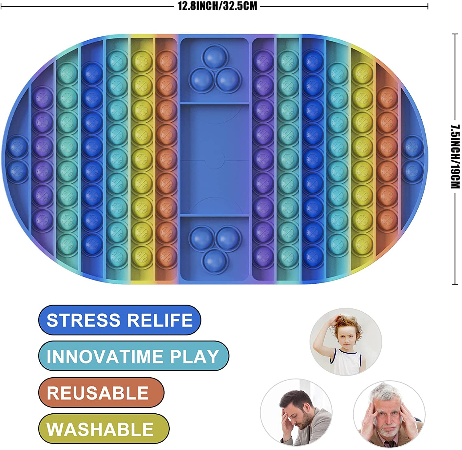 rainbow round edges chess board pop it fidget toys benefits