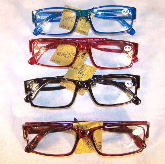 Wholesale ASSTORTED PLASTIC FRAME CHEETER READERS ( sold by the dozen ) CLOSEOUT NOW ONLY 50 CENTS EA