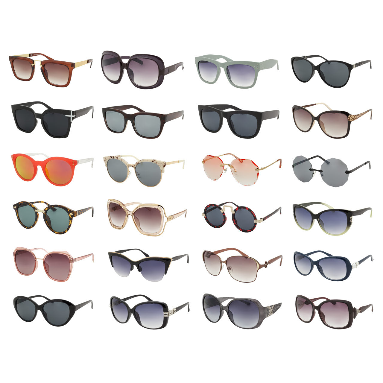 Buy MIX #1 TRENDY WOMEN'S ASSORTED UV400 SUNGLASSES (Sold by the 6 PC OR 12 PC LOT)Bulk Price