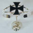 Wholesale IRON CROSS BRACELET WITH MATCHING RING (Sold by the piece) *- CLOSEOUT NOW $ 7.50 EA