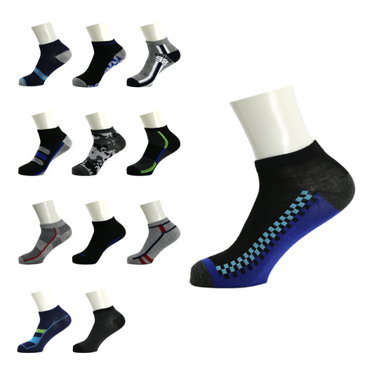 Buy Men's Low Cut Wholesale Sock, Size 9-11 in Assorted Designs - Bulk Case of 144 Pairs