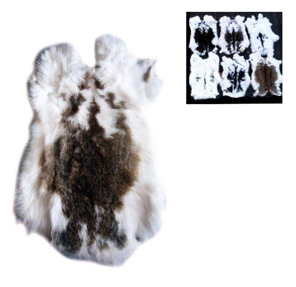 Wholesale NATURAL SPOTTED RABBIT SKIN PELT (Sold by the piece OR dozen