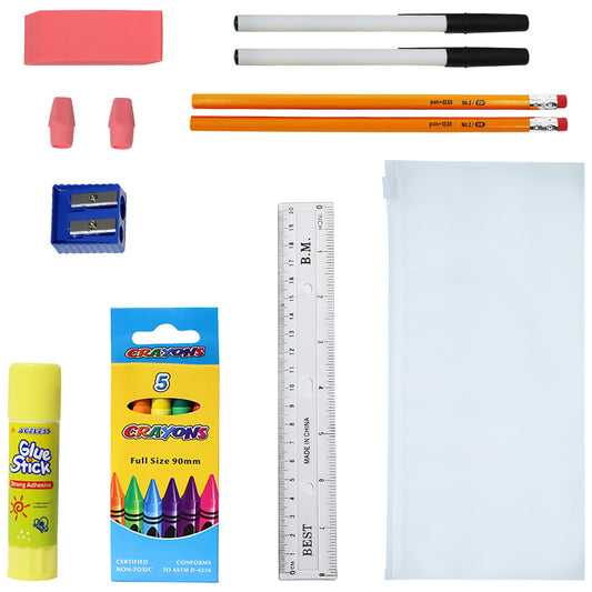 Buy 16 Piece Wholesale Basic School Supply Kits - Bulk Case of 48 Kits