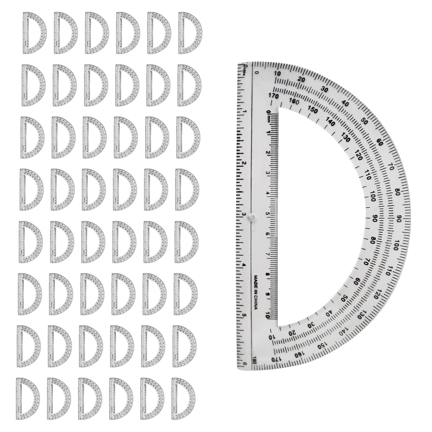 Buy 180 Degree Protractors - Bulk School Supplies Wholesale Case of 96 Protractors