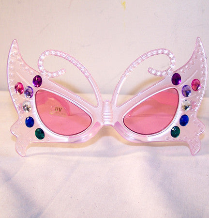 Wholesale  Party Glasses Butterfly with Jewels | Purple Frame and Lenses(Sold by the piece or dozen )