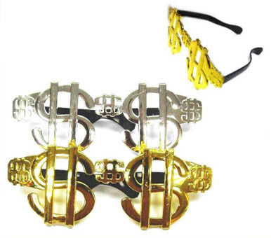 Wholesale Fashion US Golden Shiny Jumbo Dollar Sign Party Glasses Eyewear